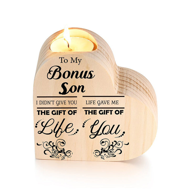 Wood heart candle holder | Bowlift