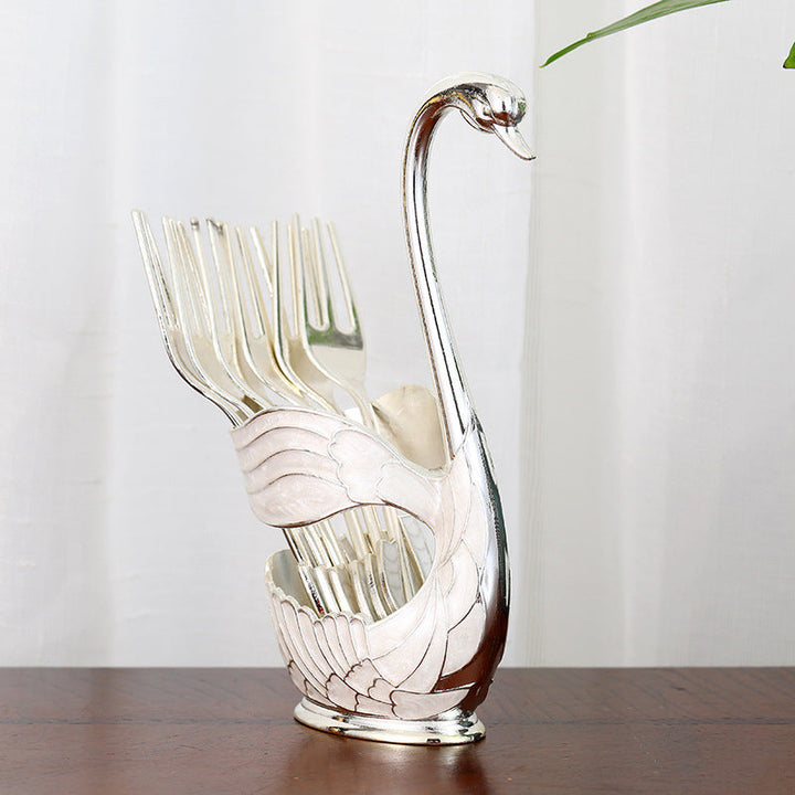 Home Decoration Swan Dessert Spoon/Fork Tableware Set | Bowlift