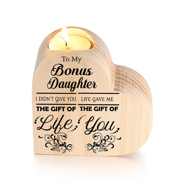 Wood heart candle holder | Bowlift