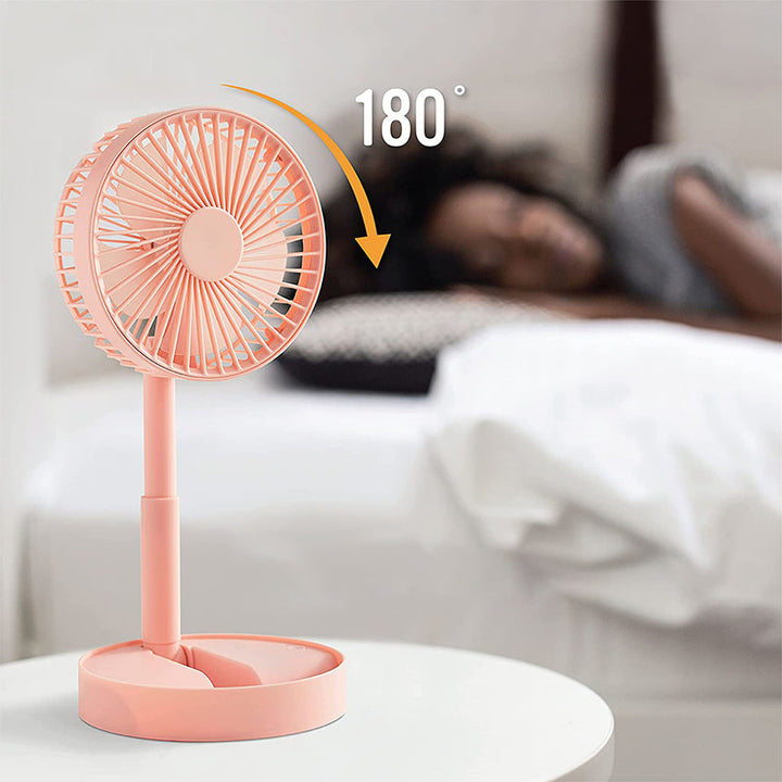Mini fan with foldable telescopic phone holder | Bowlift