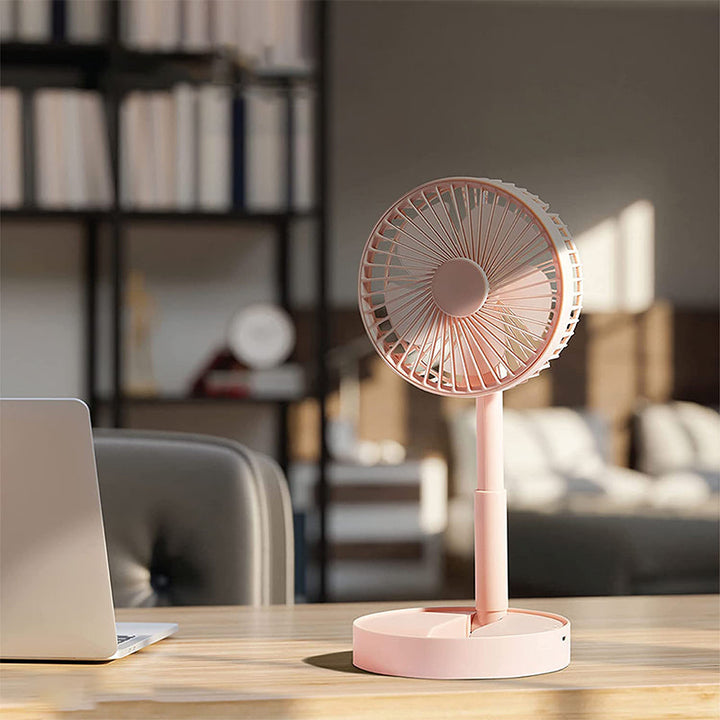 Mini fan with foldable telescopic phone holder | Bowlift