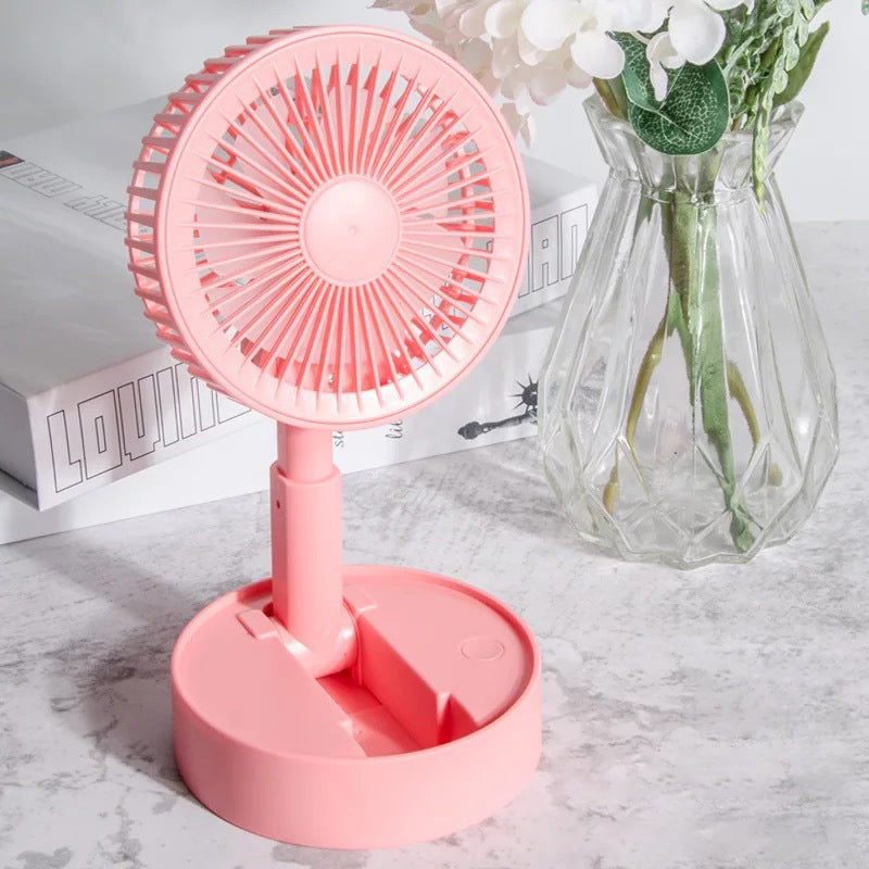Mini fan with foldable telescopic phone holder | Bowlift