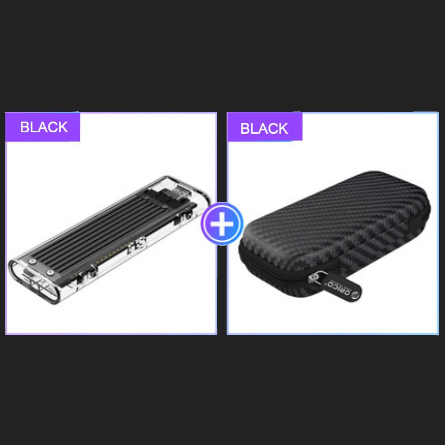 BowLift | Transparent Portable SSD Enclosure, with Storage Bag, Simple Installation, Fast File Transfer, Auto-Sleep, for Study & Work