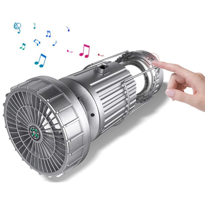 BowLift | Multifunction Solar Camping Light with Fan, Bluetooth Speaker, Power Bank & Compass