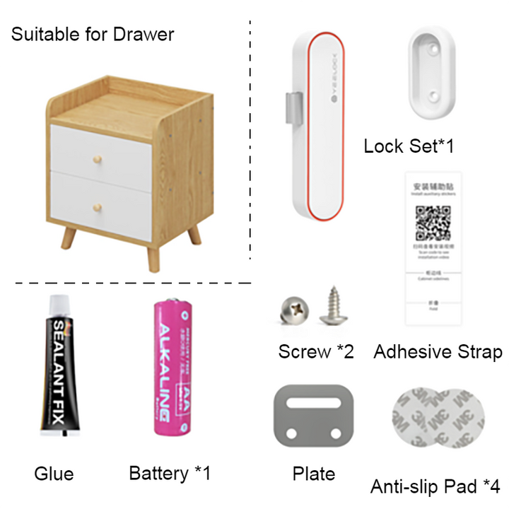 BowLift | Keyless Smart Cabinet Lock with Bluetooth APP Unlock, Key Share, Easy Installation & Long Standby Time, for Cabinets