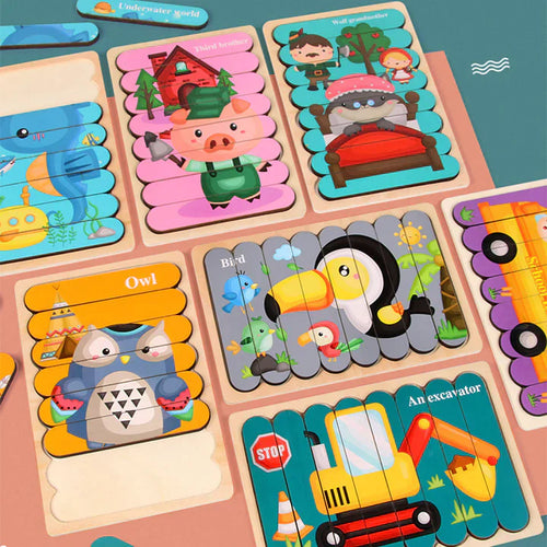 BowLift | Ecotoys Wooden 3D Vehicle & Fruit Puzzles | Educational Toys for Creative Kids - Learn and Play with Puzzles for Your Child