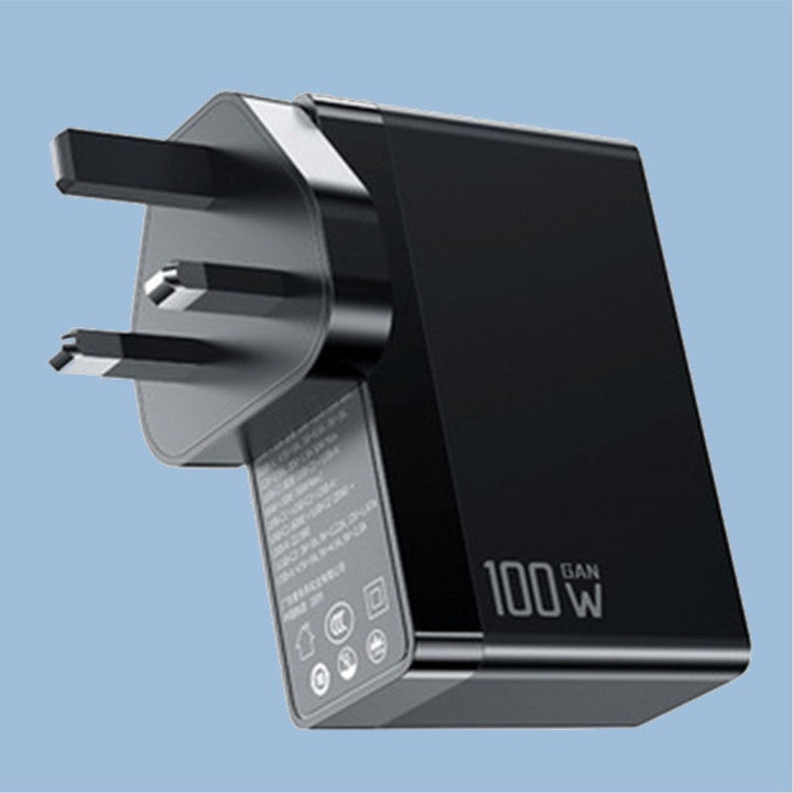 BowLift | 3-in-1 100W Wall Charger, with US/EU/UK Plugs, 2 Type-C & 1 USB Port, for Laptop, Phone, Tablet