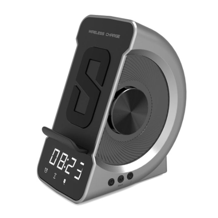BowLift | 3-in-1 Bedside Bluetooth Speaker with Wireless Charger, Clock & Alarm Clock, for Home & Office
