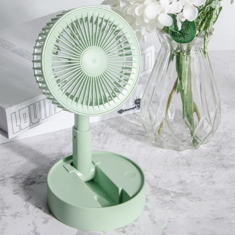Mini fan with foldable telescopic phone holder | Bowlift