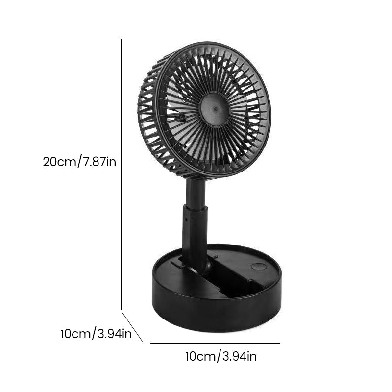 Mini fan with foldable telescopic phone holder | Bowlift