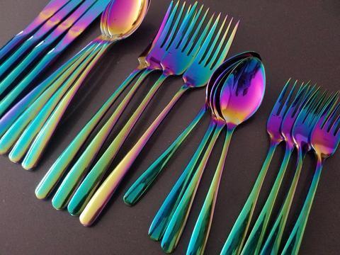 Prismatic Rainbow Cutlery (4 Piece Set) | Bowlift