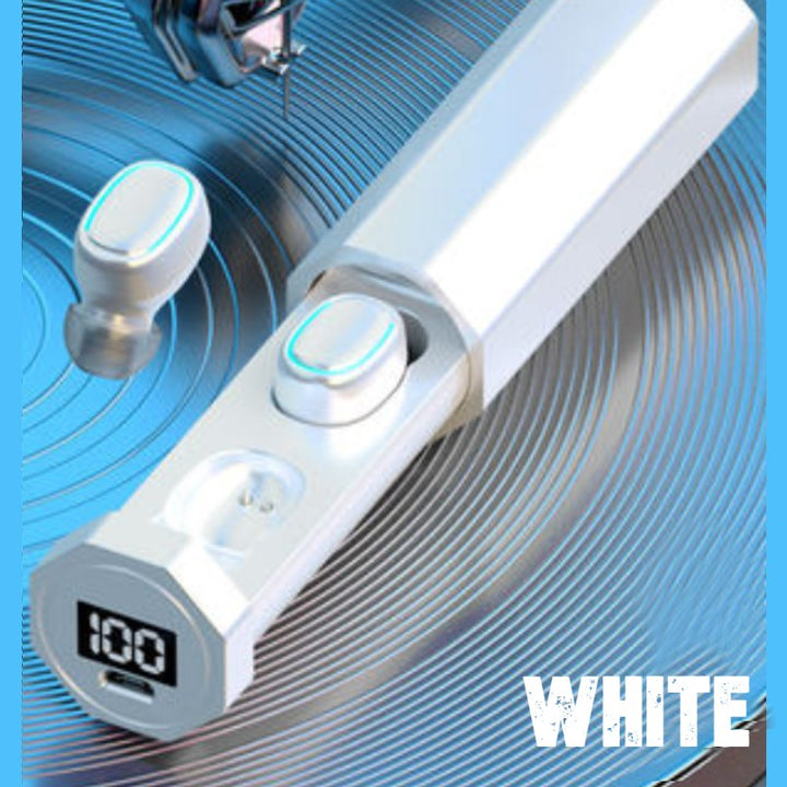 BowLift | Wireless Earphone with Bluetooth 5.0, IPX7 Waterproof, Touch Control, Pull-out Charging Case & LED Battery Display, for Sports, Home & Office