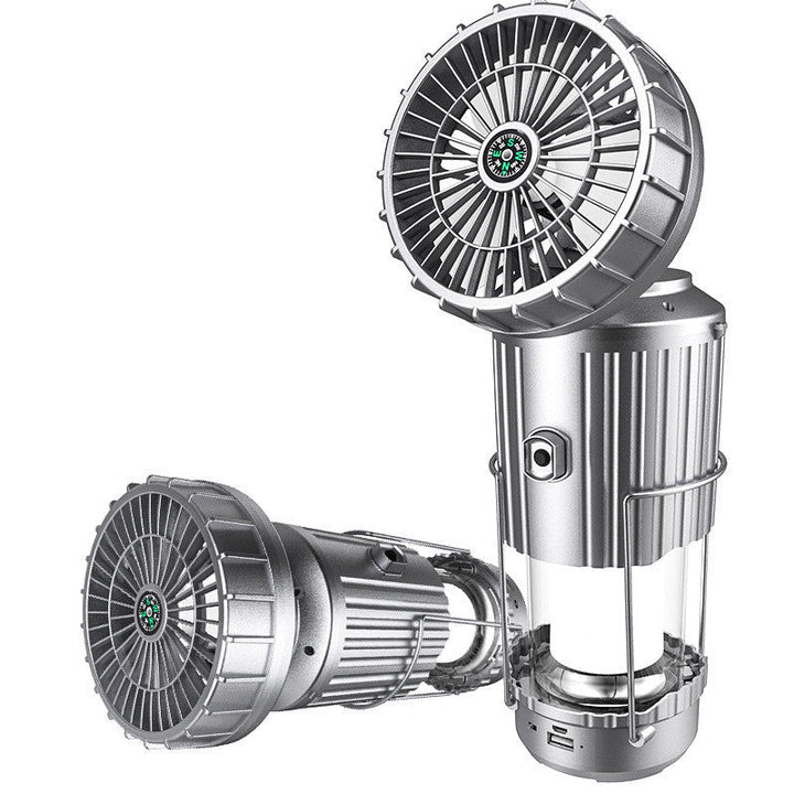 Multifunction Solar Camping Light with Fan, Bluetooth Speaker, Power Bank & Compass | Bowlift