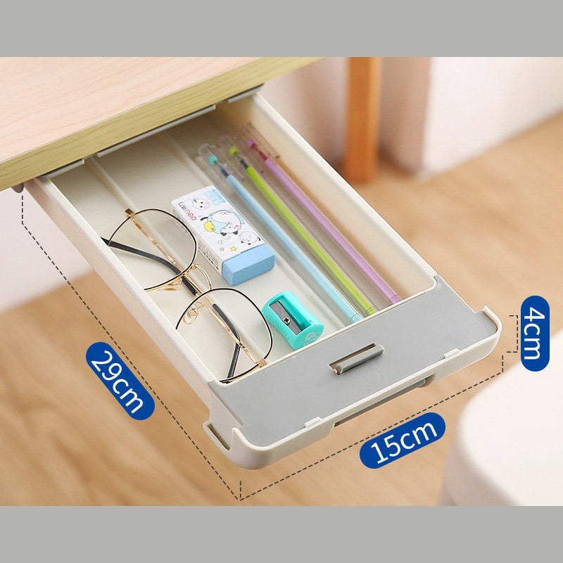 BowLift | Slim Sliding Under Desk Storage Pull-Out Drawer, for Stationery, Tools & More