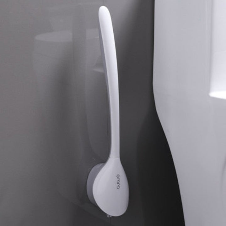 BowLift | Wall Mounted Toilet Brush Set, with Holder, Soft Bristles & No-punch Installation