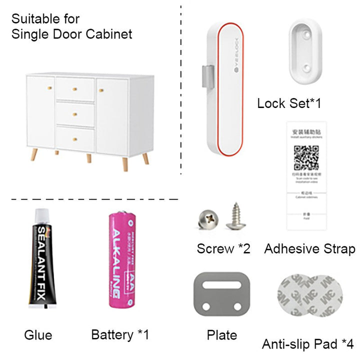 BowLift | Keyless Smart Cabinet Lock with Bluetooth APP Unlock, Key Share, Easy Installation & Long Standby Time, for Cabinets