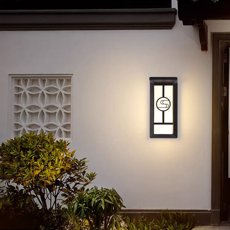 Modern Industrial Cuboid Aluminum Acrylic LED Waterproof Outdoor Wall Sconce Lamp For Outdoor Patio | Bowlift