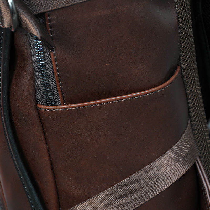 BowLift | Brown Business Leather Backpack, with Easy-to-carry Top Handle for Travel, Work and Outdoors