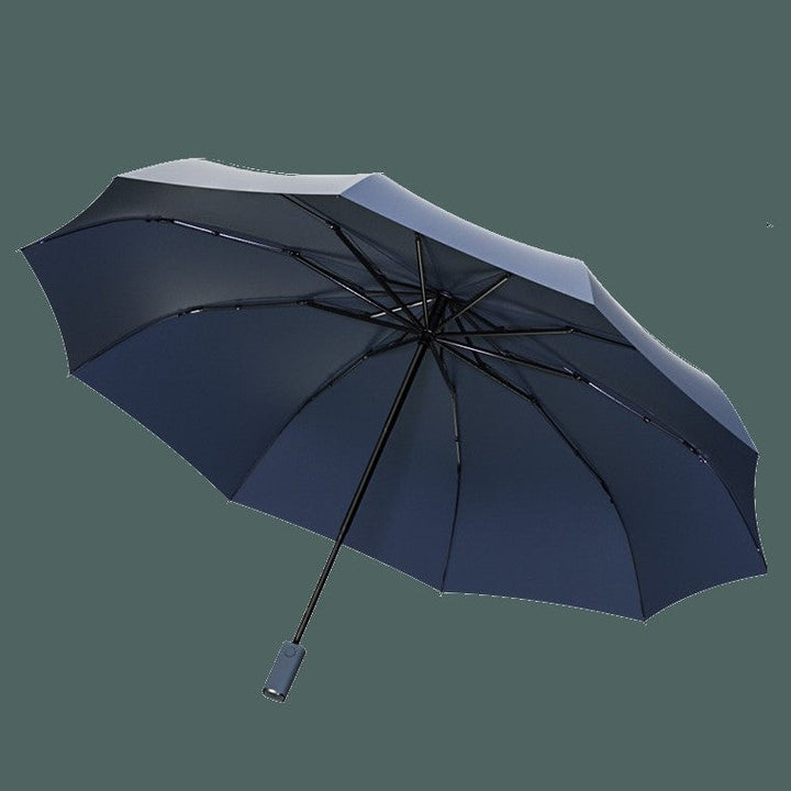 BowLift | Automatic Umbrella, with Built-in LED Lighting, 100-Day Long Standby & 10 Ribs, for Heavy Rain, Night, Outdoor & More