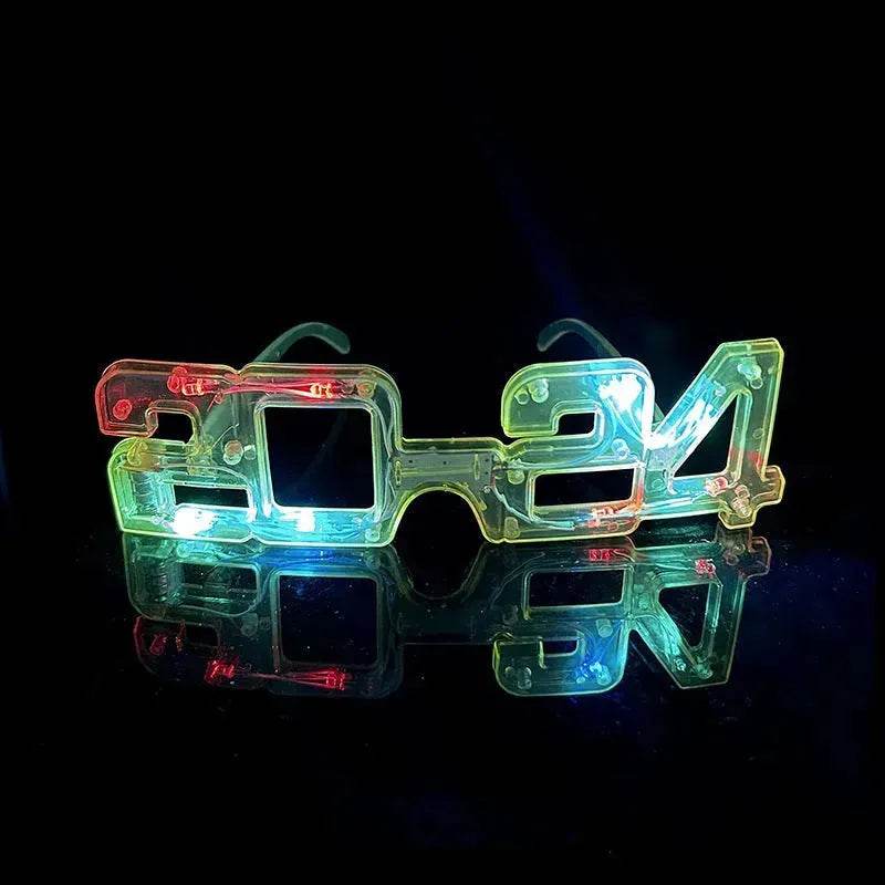 BowLift | LED Glowing New Year Glasses 2025 Glitter Glasses For Party Evening Decoration