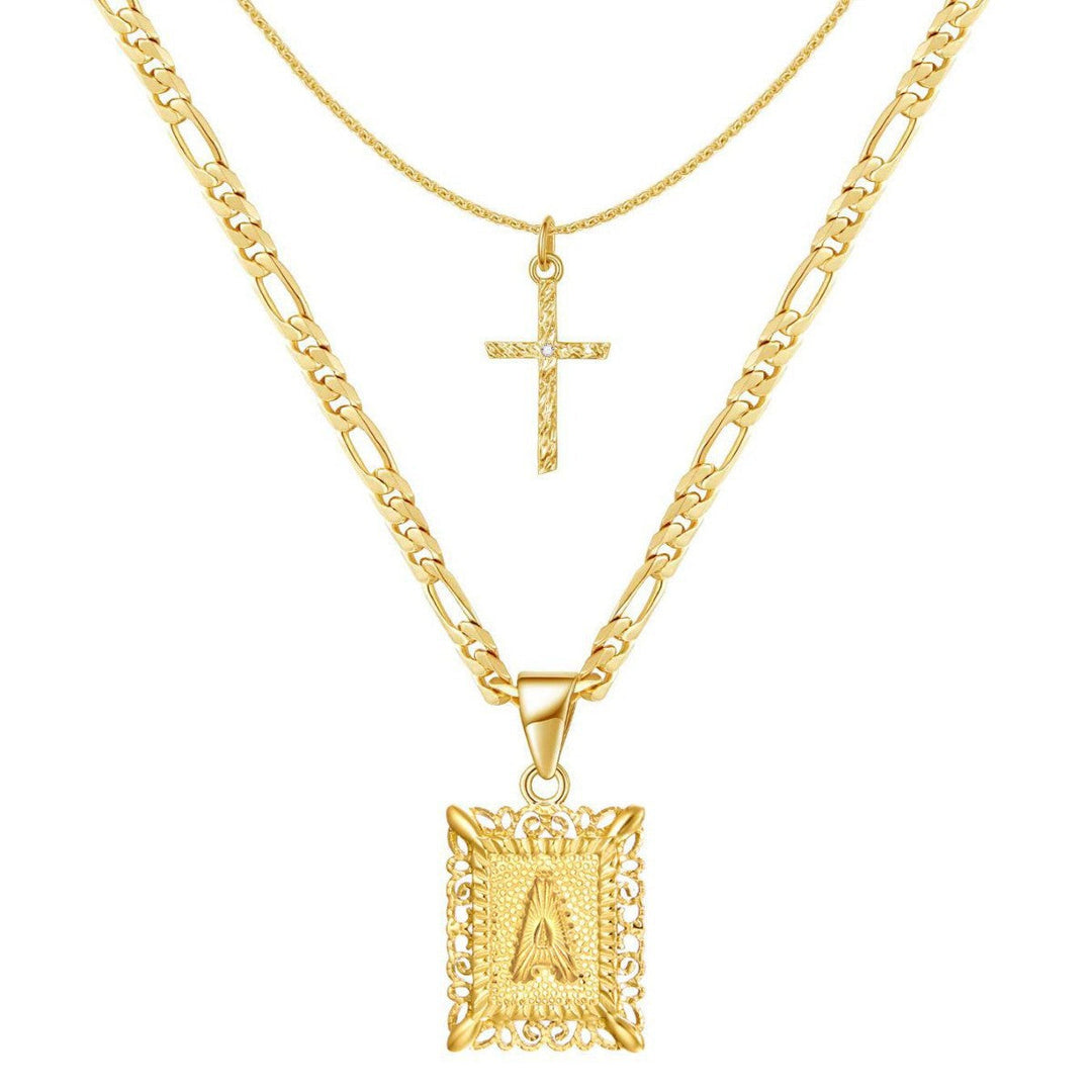 BowLift | 14k Initial Necklace + FREE Cross Necklace