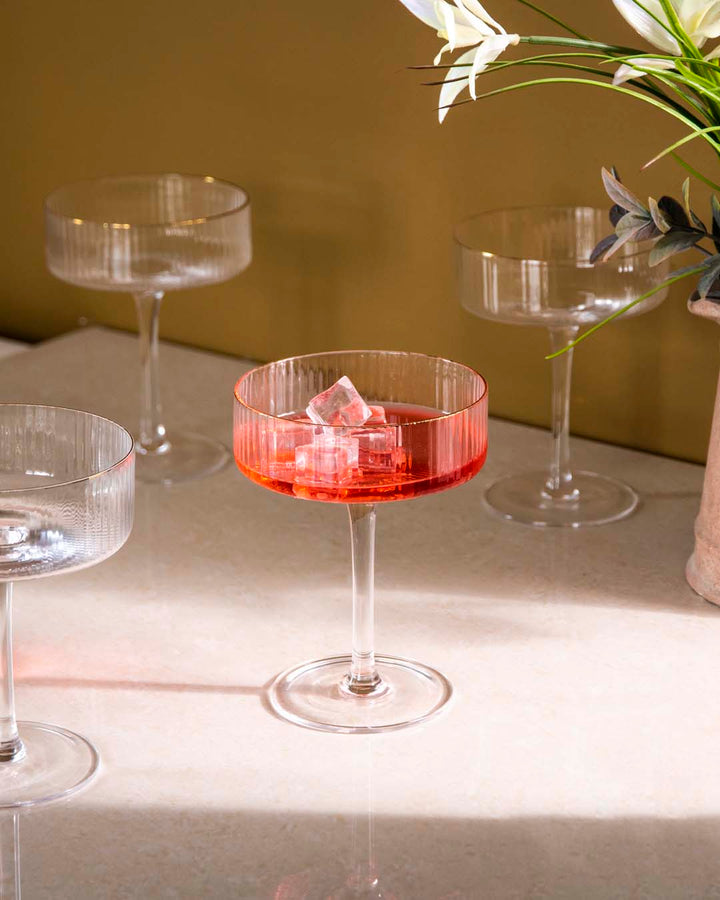 BowLift | Ribbed Coupe Cocktail Glasses - Set of 6