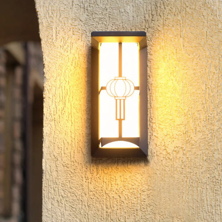 Modern Industrial Cuboid Aluminum Acrylic LED Waterproof Outdoor Wall Sconce Lamp For Outdoor Patio | Bowlift