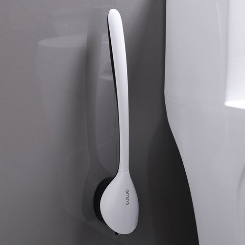 BowLift | Wall Mounted Toilet Brush Set, with Holder, Soft Bristles & No-punch Installation