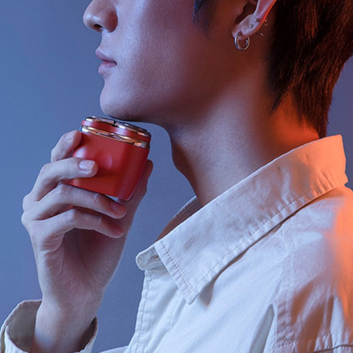BowLift | Mini Rechargeable Portable Cordless Electric Rotary Face Shaver, for Travelling, Office & Gym