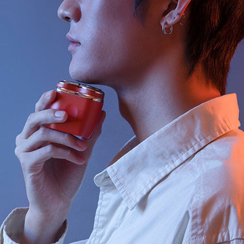 BowLift | Mini Rechargeable Portable Cordless Electric Rotary Face Shaver, for Travelling, Office & Gym