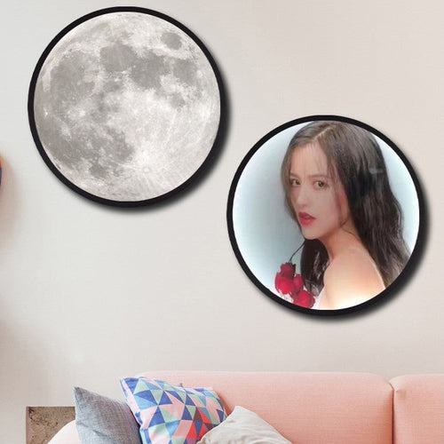 BowLift | 2-in-1 Mirror and Light, with Moon Painting, LED Ambient Light & USB Power, for Home, Office and Bedroom