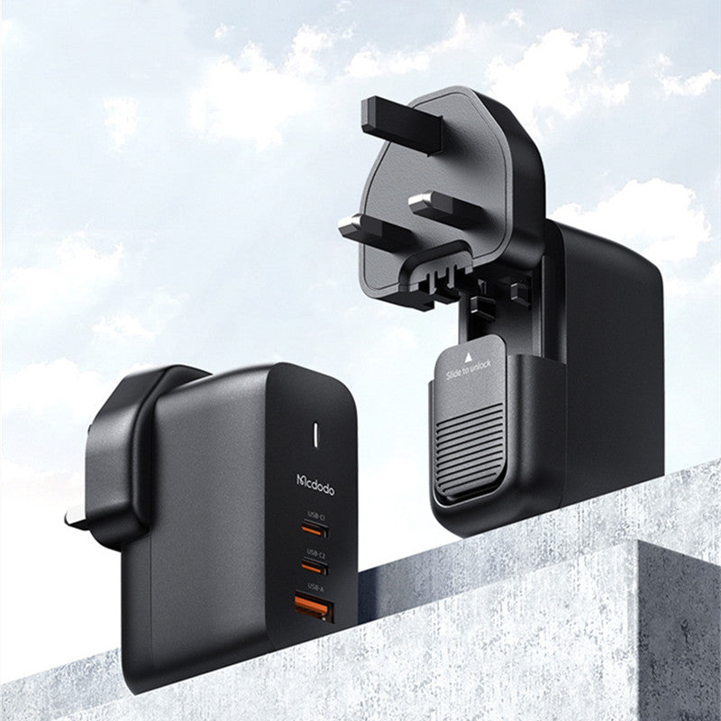 BowLift | 65W Phone Charger with 2 USB-C & 1 USB-A Ports, for Phone & Laptop