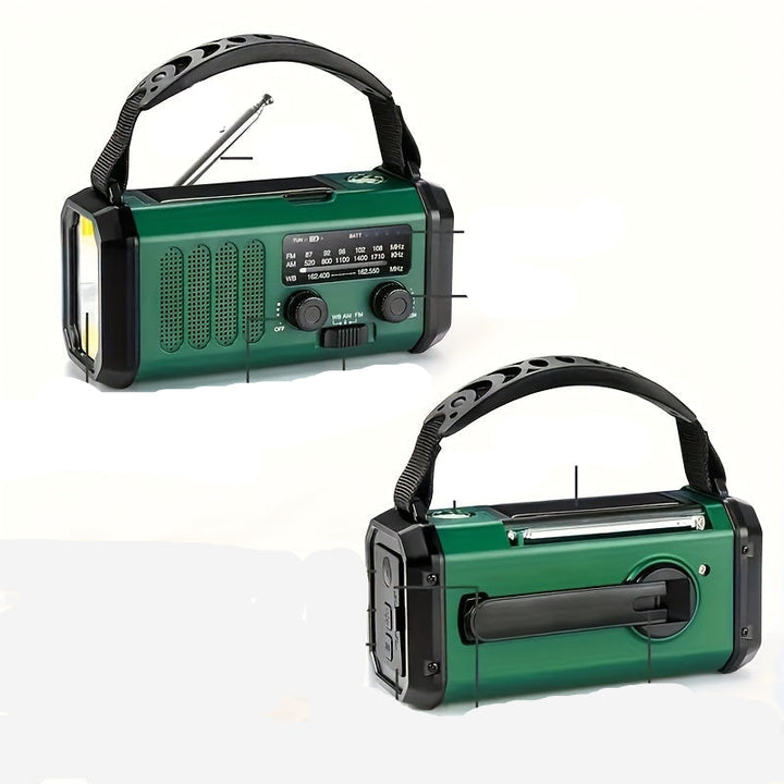 BowLift | Solar emergency radio with power bank – crank radio with LED flashlight for camping & outdoor