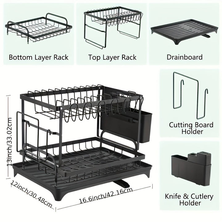 Draining rack 2 tiers with drainage | Bowlift