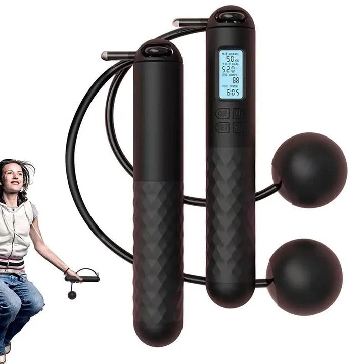 BowLift | Weighted Cordless Jump Rope with Counter | Ergonomic, Tangle-Free Design for Home Workouts and Cardio Training