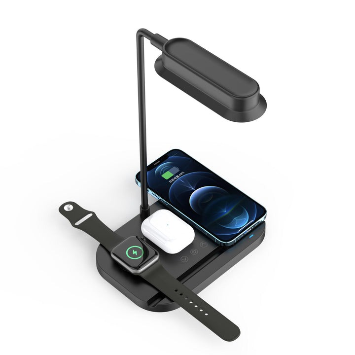 LED table lamp with dimmer and wireless charger for smartphones (4-in-1) | Bowlift