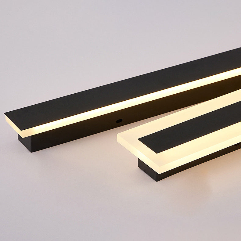 Modern Minimalist Long Rectangular Aluminum Acrylic LED Wall Sconce Lamp For Garden | Bowlift