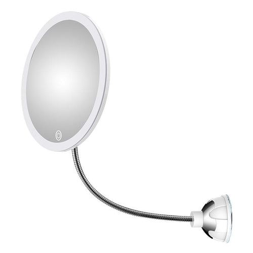 Makeup mirror with LED & magnification - with suction cup and flexible arm | Bowlift