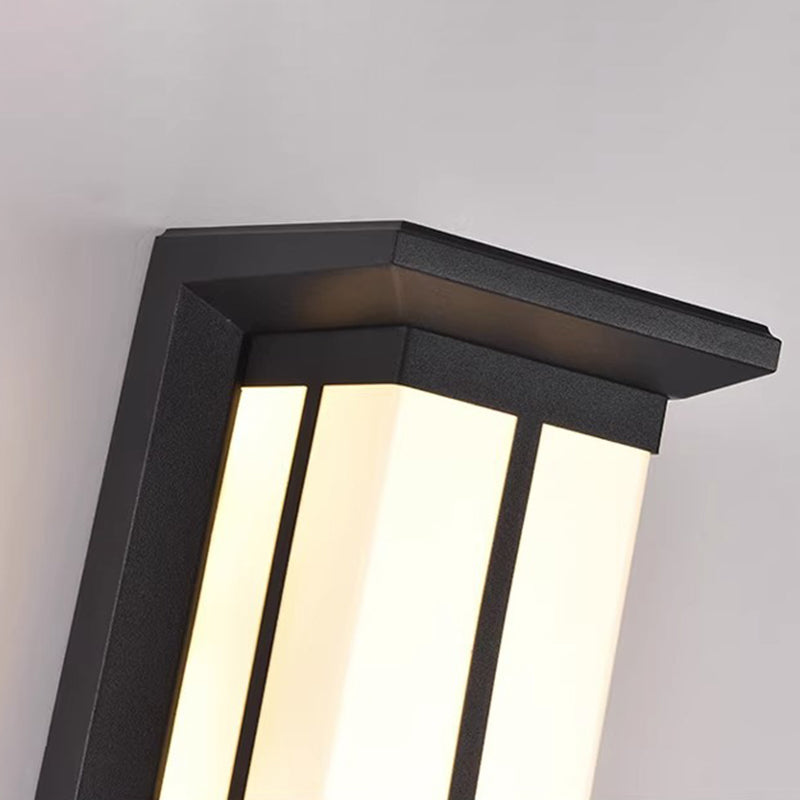Modern Industrial Cuboid Aluminum Acrylic LED Waterproof Outdoor Wall Sconce Lamp For Outdoor Patio | Bowlift