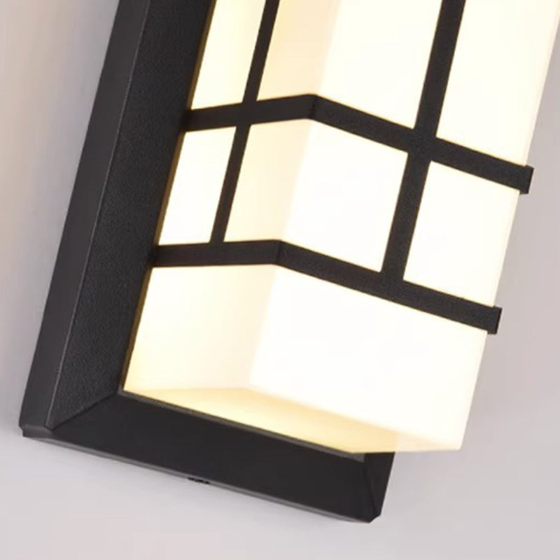 Modern Industrial Cuboid Aluminum Acrylic LED Waterproof Outdoor Wall Sconce Lamp For Outdoor Patio | Bowlift