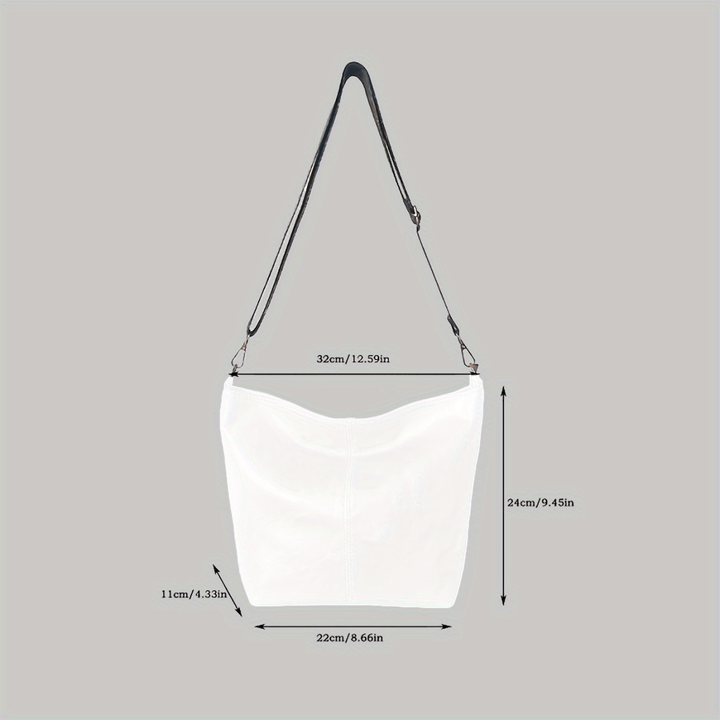 BowLift | CityPure PU Messengerbag – White Urban Shoulder Bag with Zipper