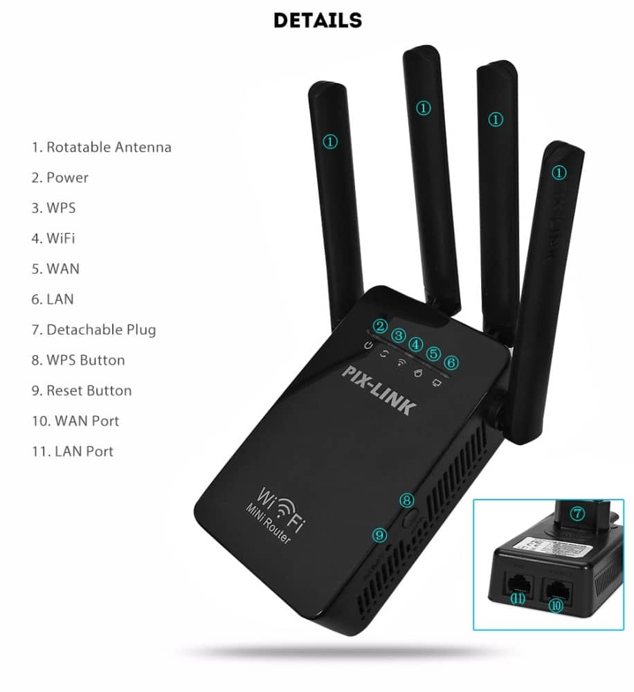 Wi-Fi Range Extender (Repeater / Extender) 300Mbps - 2.4 GHz | Bowlift