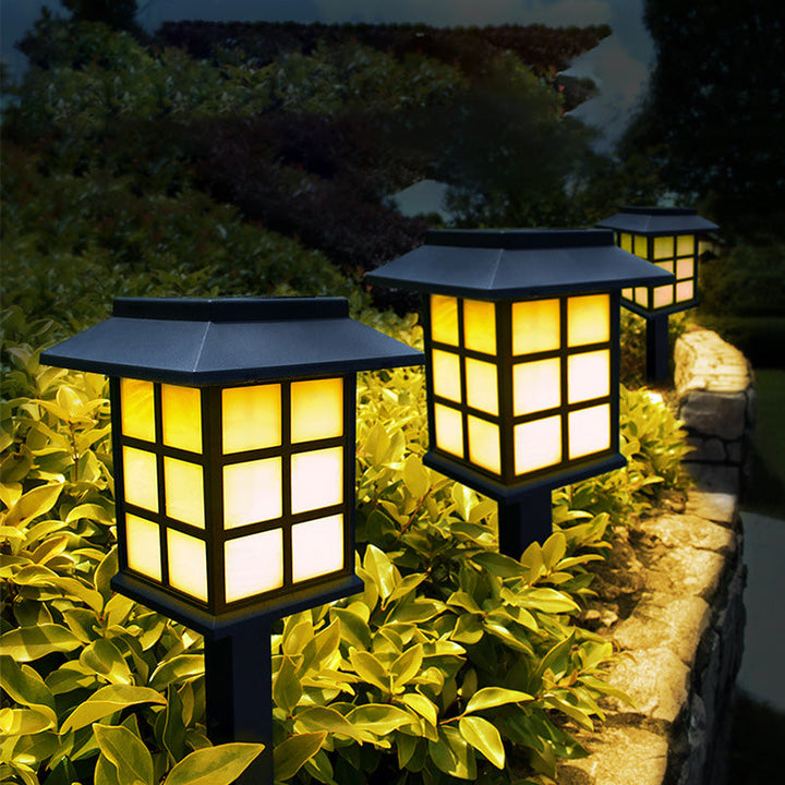 Traditional European Waterproof Solar ABS PC Plastic Rectangular LED Landscape Lighting For Garden | Bowlift