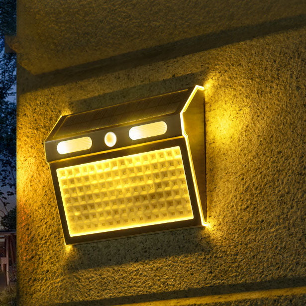 Solar Induction Stainless Steel Trapezoidal LED Outdoor Waterproof Wall Sconce Lamp | Bowlift