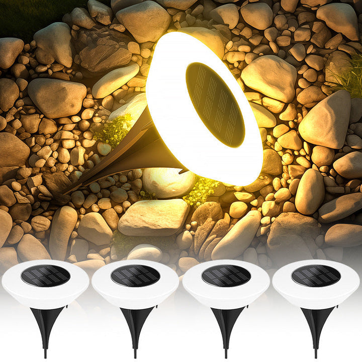 Modern Simplicity Solar Waterproof PP PS Round Conic LED Landscape Lighting Outdoor Light For Garden | Bowlift