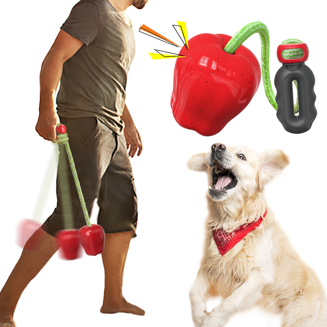 Apple Throw Toy – Outdoor Chew & Play Ball for Dogs