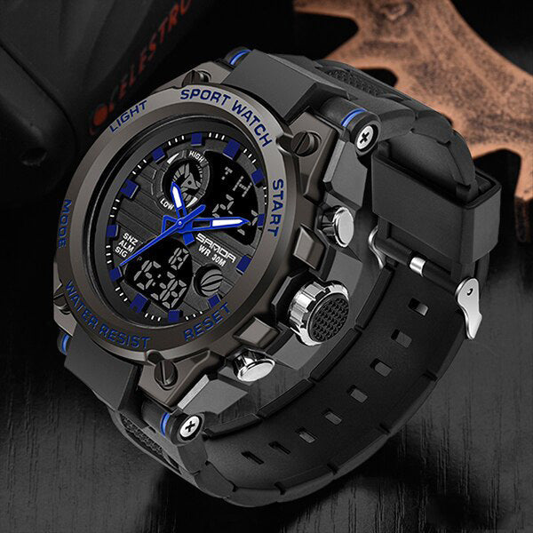 BowLift | TitanGuard Military Men's Watch – Rugged Multifunctional Analog & Digital Timepiece