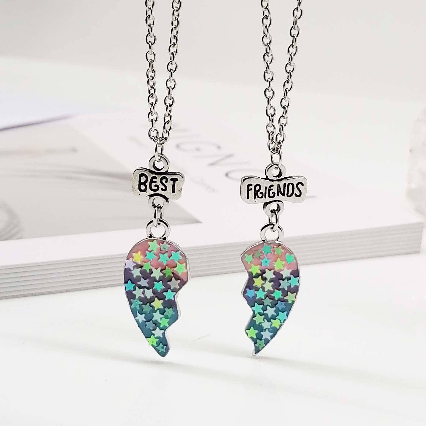 BowLift | Heart Pendant Best Friends Forever Friendship Necklace