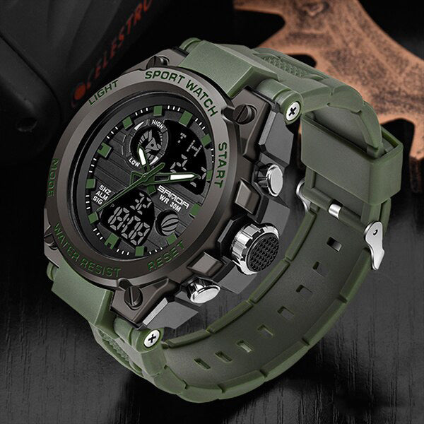 BowLift | TitanGuard Military Men's Watch – Rugged Multifunctional Analog & Digital Timepiece