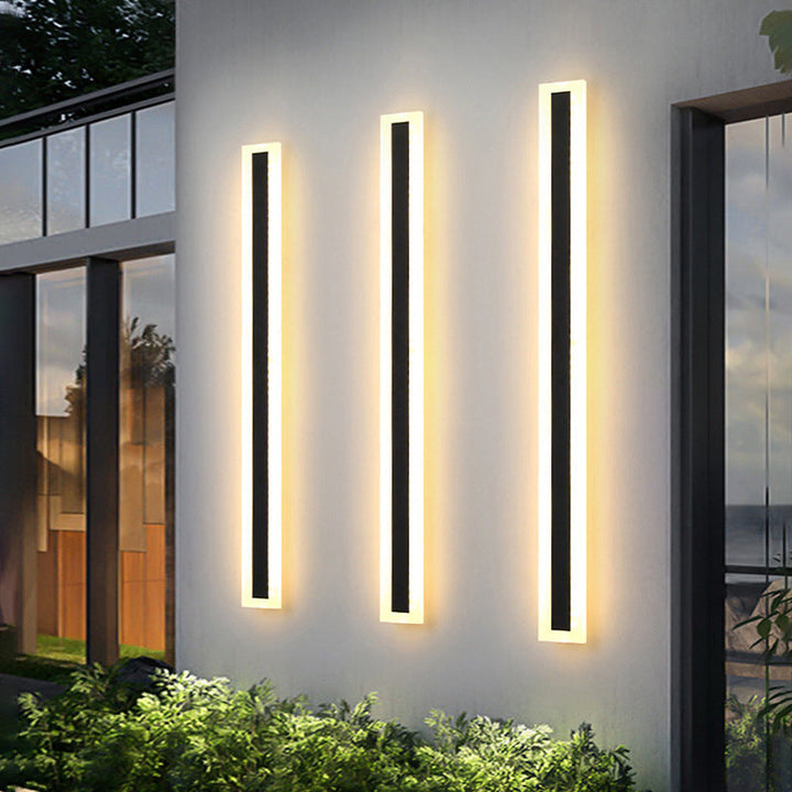 Modern Minimalist Long Rectangular Aluminum Acrylic LED Wall Sconce Lamp For Garden | Bowlift